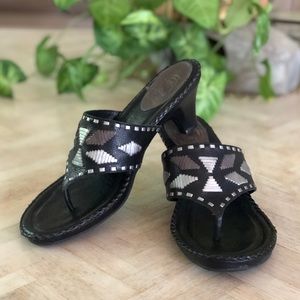 Nurture Black Kitten Heel Sandal Sz 8